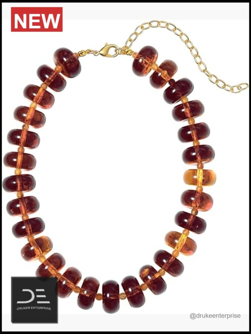 Chunky Bead Necklace, Stone & Oversized Beaded Statement Chain for Women